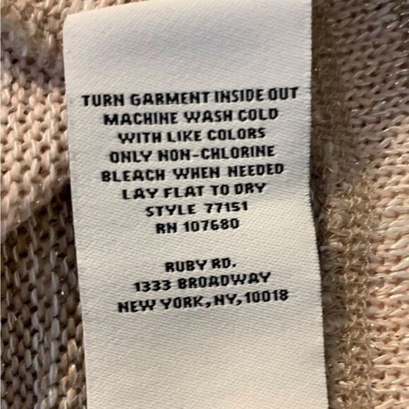 Ruby Rd Size medium tan and blush cowl neck sweater - Picture 7 of 7